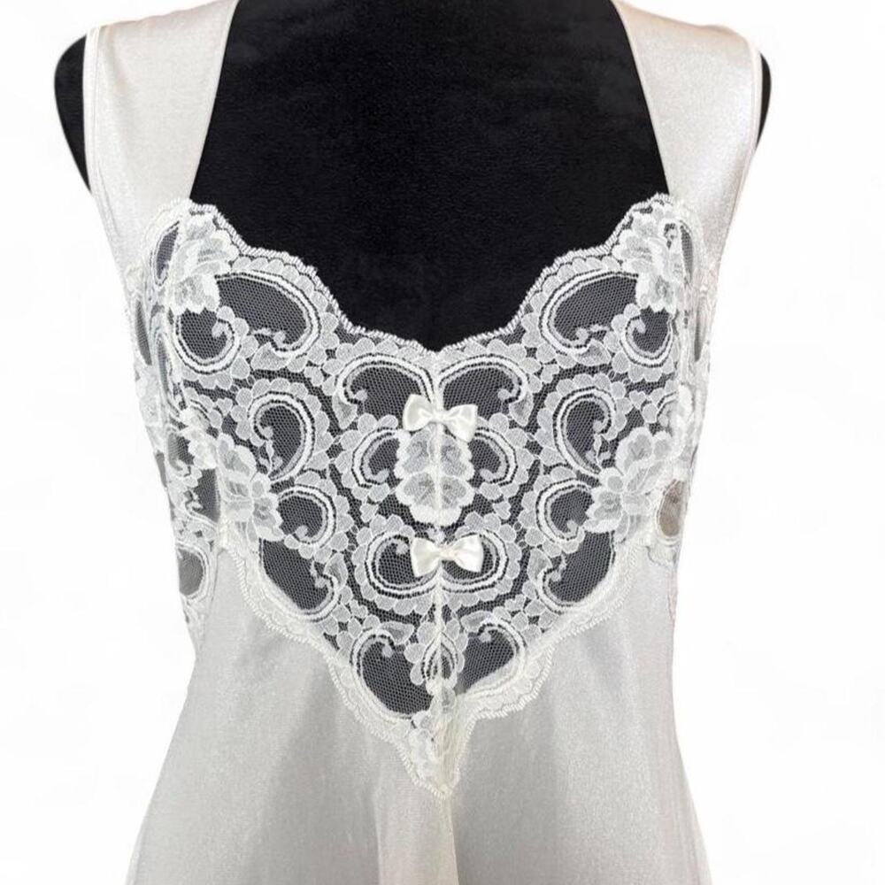 90s Vintage Ivory Lace Slip Dress – Fairycore Maxi Dress medium
